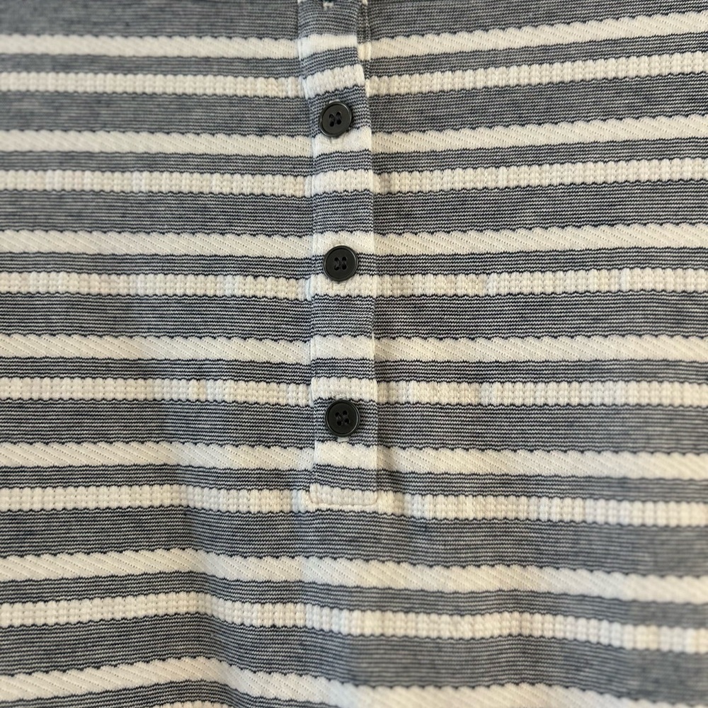 LOFT Striped Gray Swing Dress - Picture 4 of 5